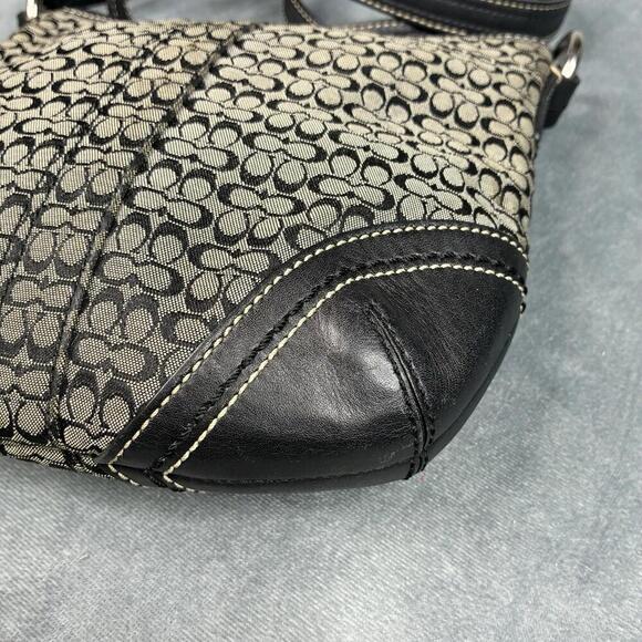 Coach 44718 Soho Mini Signature Swingpack Cross Body Purse Black Gray Jacquard - Picture 3 of 11